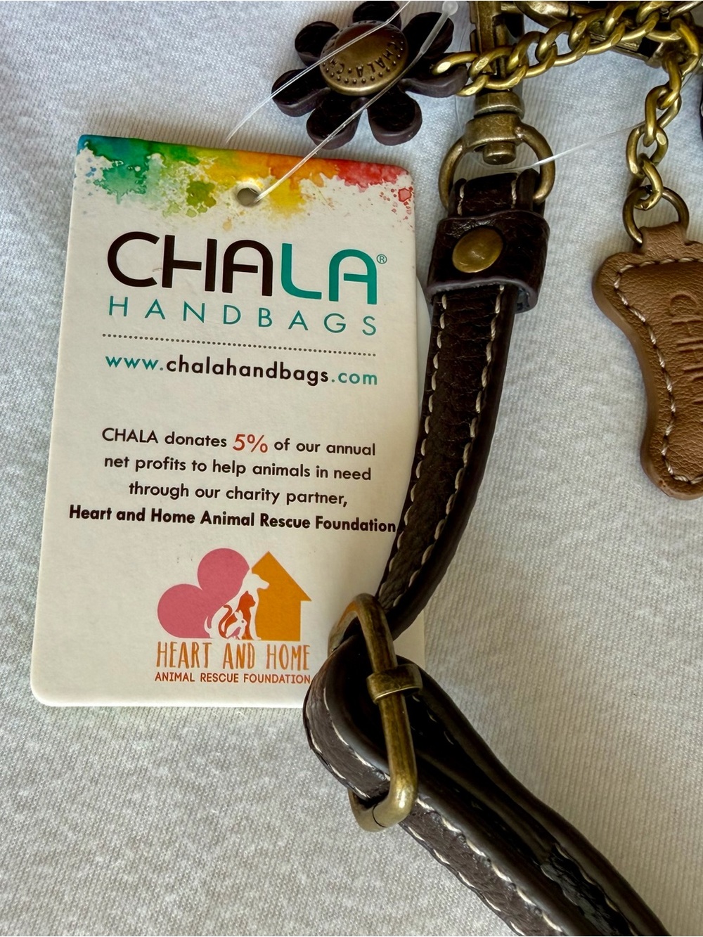 Chala NWT Crossbody Phone Pouch/wallet, White Westie, charms, 7x5 - Picture 8 of 11